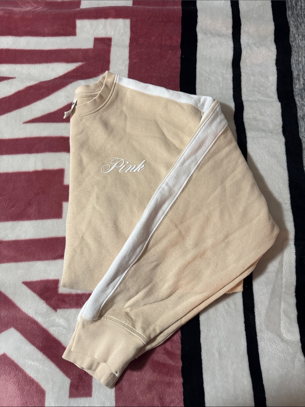 PINK Victoria's Secret Cream Crewneck Sweatshirt